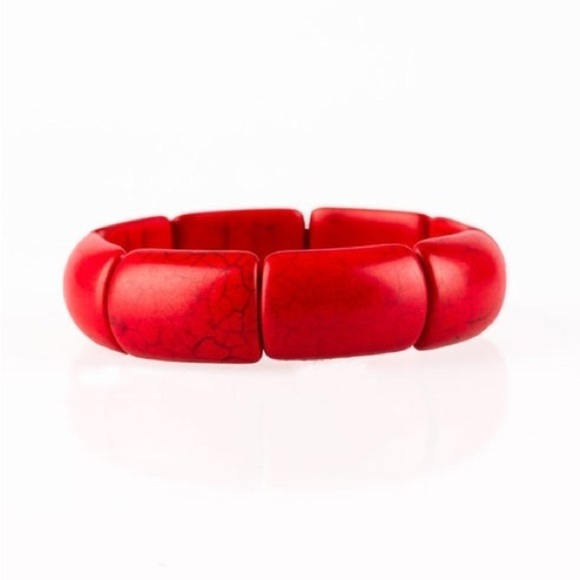 PAPARAZZI Peace Out Red Bracelet - Picture 1 of 3
